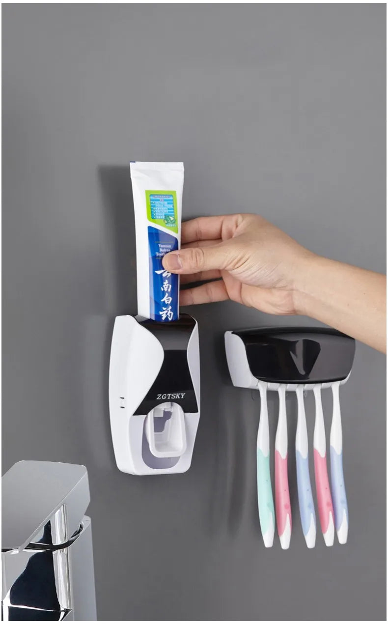 Distributeur De Pâte Dentifrice automatique+Porte-Brosse